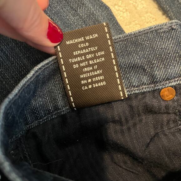 7 For All Mankind Edie Low Rise Straight Leg Jeans Blue Size 26 - Picture 7 of 8